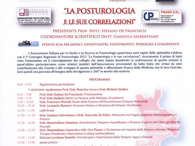 i convegno regionale di posturologia reg. calabria