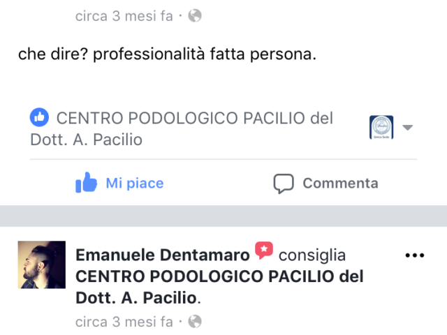 recensione Podologo e Posturologo Prof. Dr. Antonio Pacilio